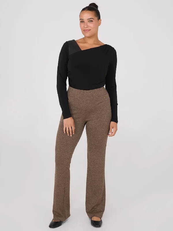 Trendy Women's Collection Flare Leg Melange Knit Pants