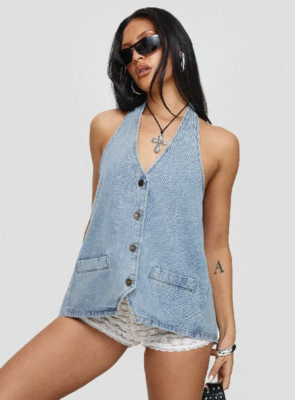 Best Online Women's Boutiques Hills Halter Washed Blue