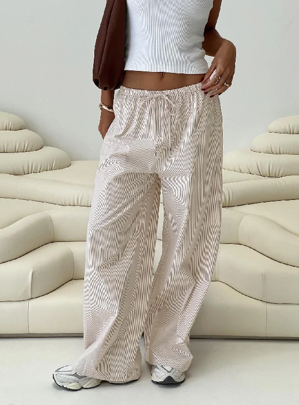 Gorgeous Glamour Collection Ogilvie Pants Beige Stripe