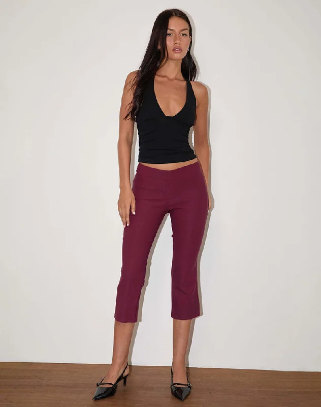 Sale On Sale Kila Capri Trousers in Tailoring Burgundy