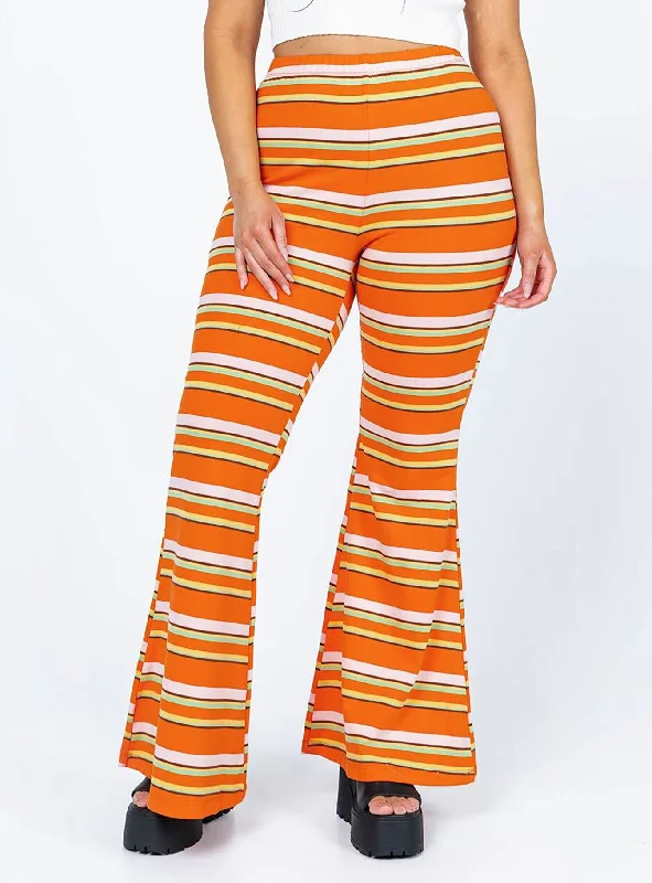 Effortless Everyday Wear Jackson Knit Pants Orange