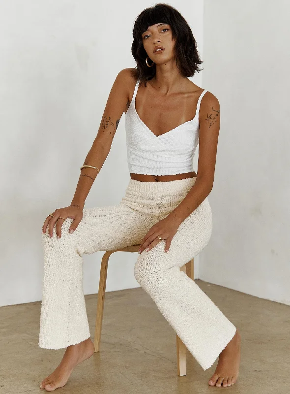 Unleash Your Trend Driven Style Night In Boucle Pants Cream