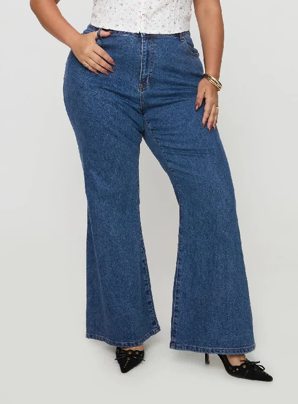 Weekend Sale Lucille High Rise Flare Leg Jeans Mid Wash Curve