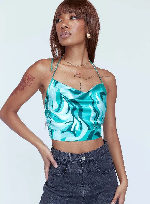 Elegant Styles Shae Top Green Swirl