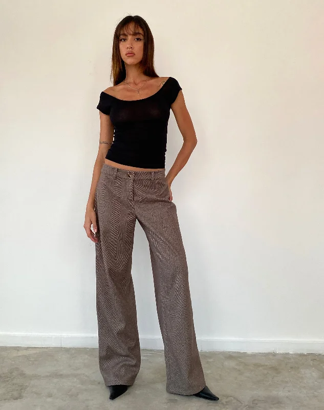 Latest Fashion for Women Helsa Low Rise Trouser in Dark Brown Tailoring