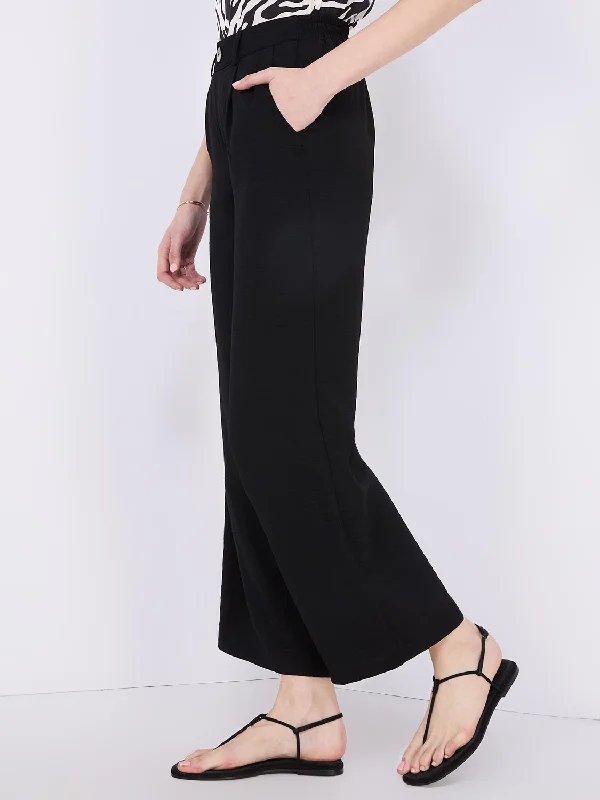 Relaxed Style Classic Rise Wide-Leg Pants