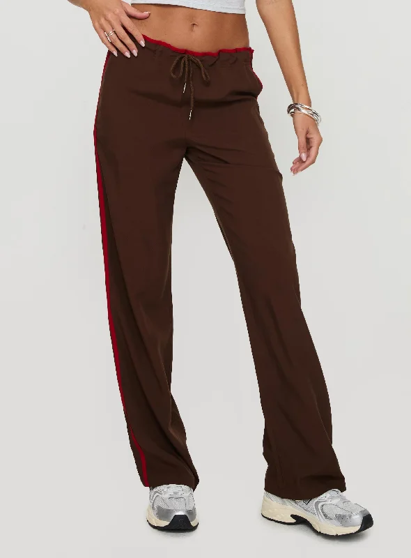 Limited Styles Maranie Pants Brown / Red