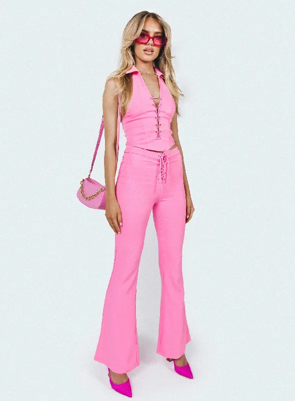 Clothing Store Marcia Flare Pant Pink