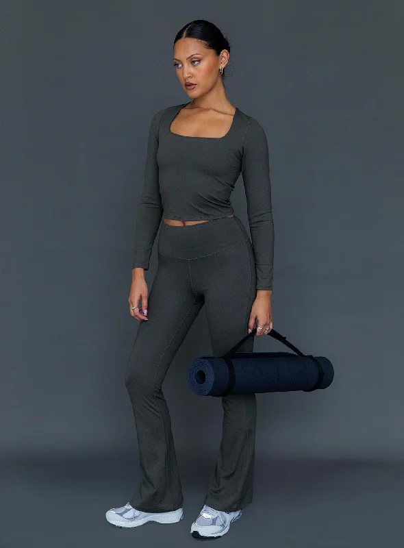 Relaxed Style Integrity Activewear Yoga Pants Grey