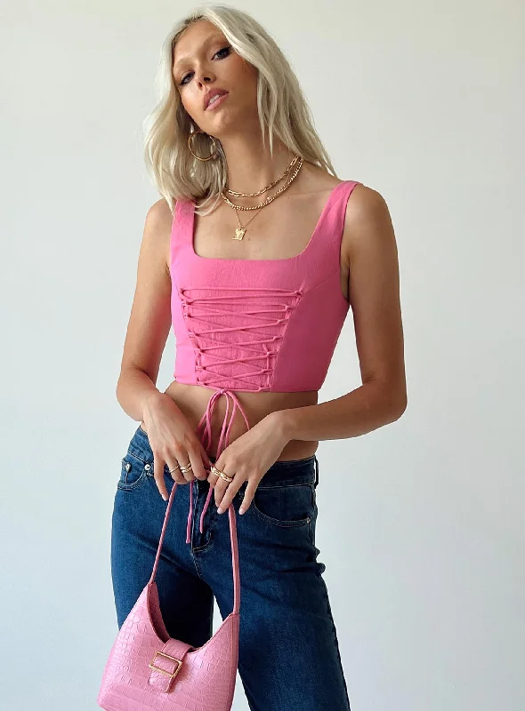 Laid-Back Elegance Holland Top Pink