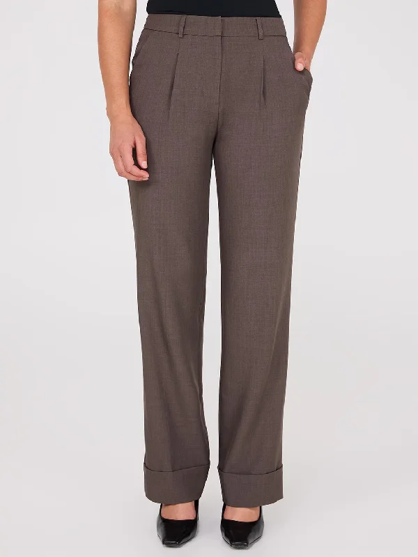 Your Timeless Wardrobe Awaits Pleated Wide-Leg Pants With Cuff