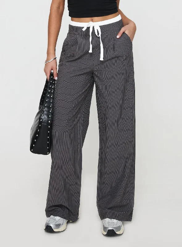 Special Occasion Wear Auclaire Pinstripe Pant Charcoal