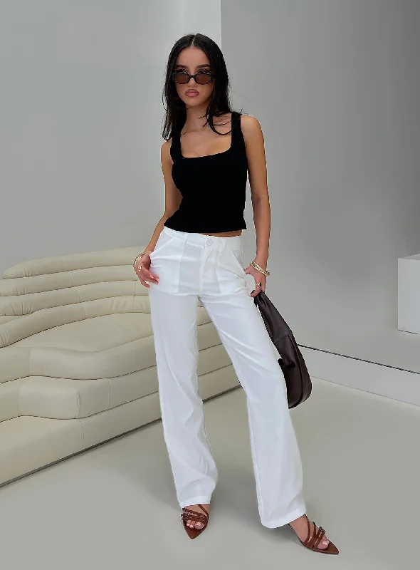 Women's Clothes for All-Day Comfort and Style Stelline Cargo Pants White