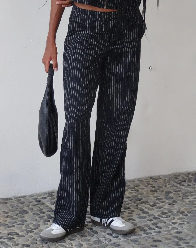 Unbeatable Prices MOTEL X JACQUIE Graba Straight Leg Trouser in Sketchy Stripe Black