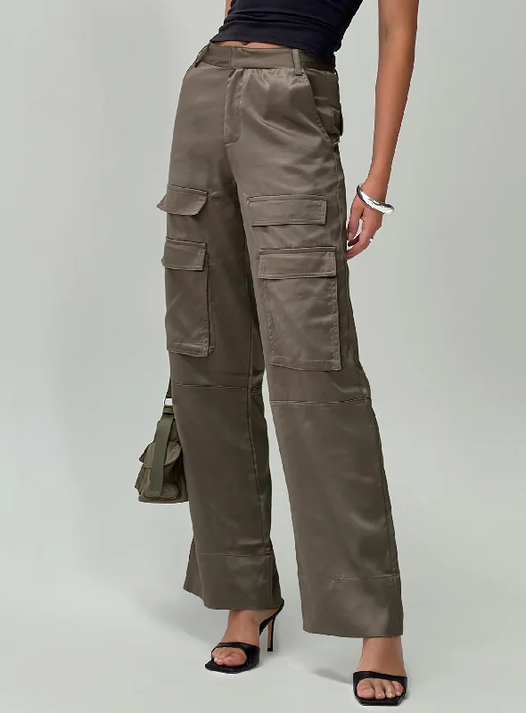 Women's Evening Wear for Special Occasions Crimsen Cargo Pants Chocolate