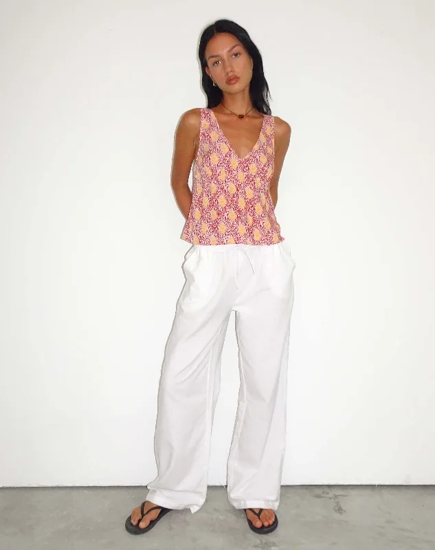 Snag Fabulous Fashion Bargains Wasic Linen Trouser in White