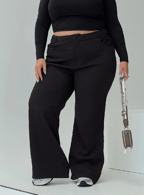 Classic Women's Fashion Lulu Pants Black Curve