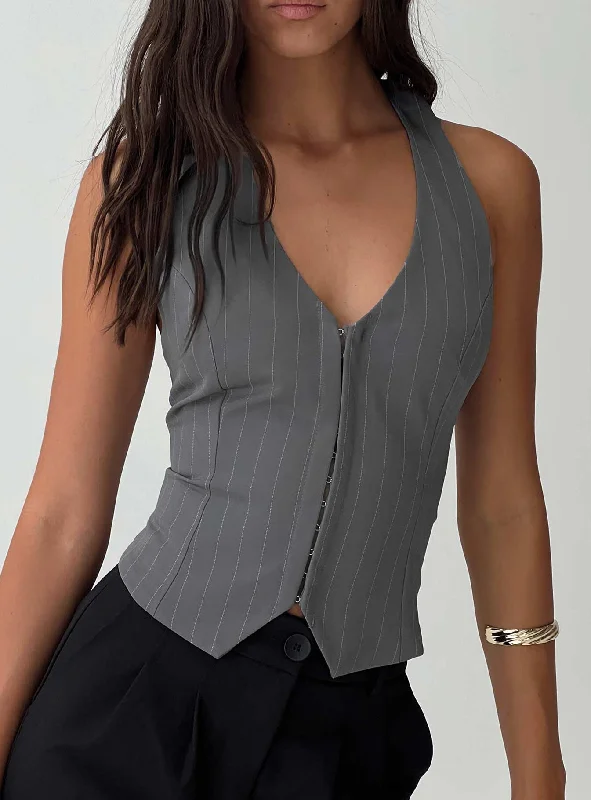 Daily Essentials Anatolius Top Pinstripe Grey