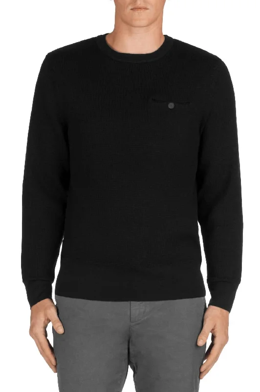 Evening Looks Coolidge Wool Crew Neck Sweater in Black