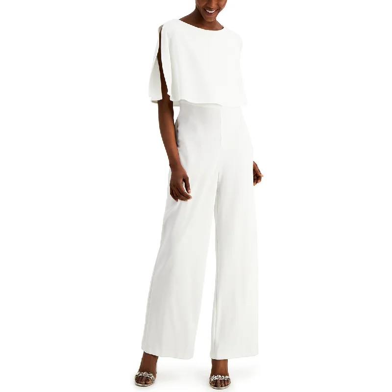 Trendy Women's Apparel for All Seasons Connected Apparel Womens Plus Capelet Wide Leg Jumpsuit