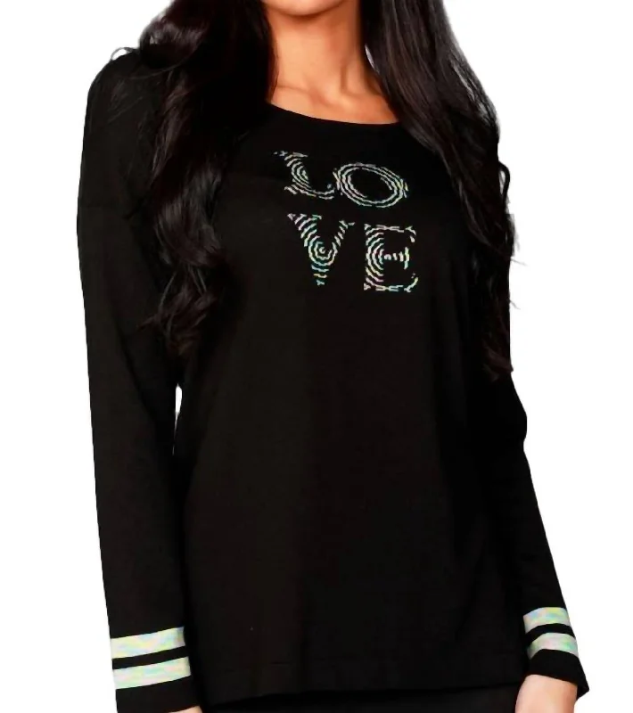 Flash Sale Starts 3/4 Love Crew Sweater In Black/multi