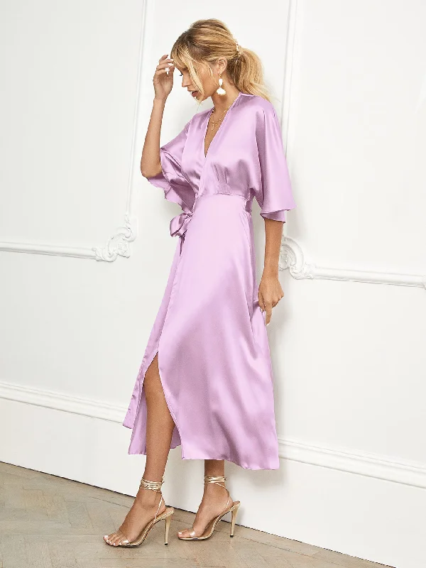 Casual Dresses for Women Lily lilac silk kimono