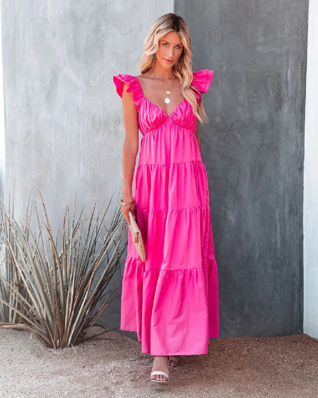 Limited Time Offer KittenAlarm - Caprice Tiered Ruffle Maxi Dress