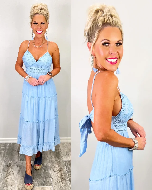 End Of Season Sale It All Begins With Love Maxi Dress - Sky Blue