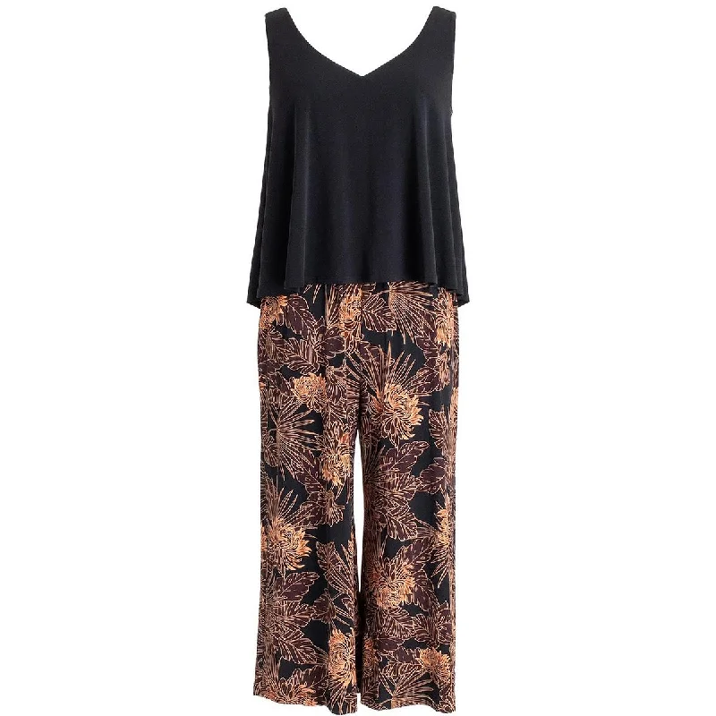 The Latest Trends Connected Apparel Womens Printed Cropped Jumpsuit