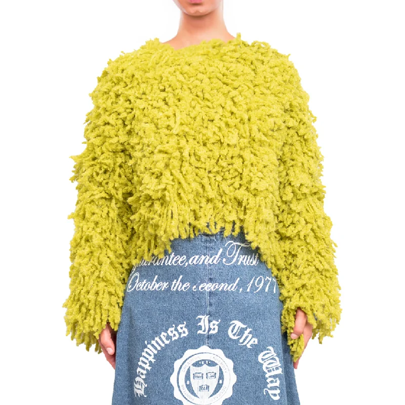 Best Sellers Sweater with "Boucle Meta fur" concept Yellow