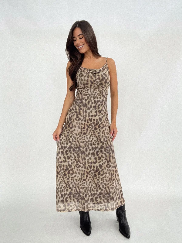 Flash Sale Or Flash Sales Leopard Mesh Maxi Dress