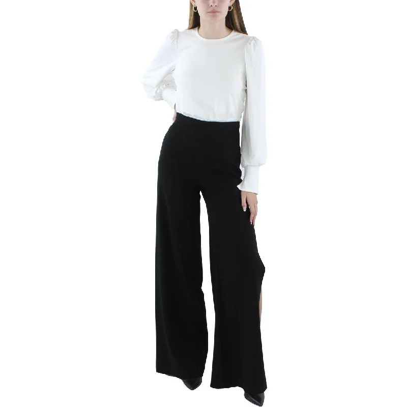 Stylish Loungewear for Women Black Halo Womens Long Puff Sleeve Wide Leg Jumpsuit