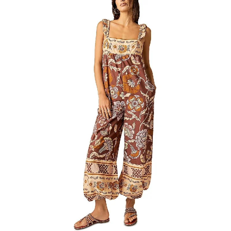 Trend Forward Threads Free People Womens Bali Albright Cotton Printed Jumpsuit