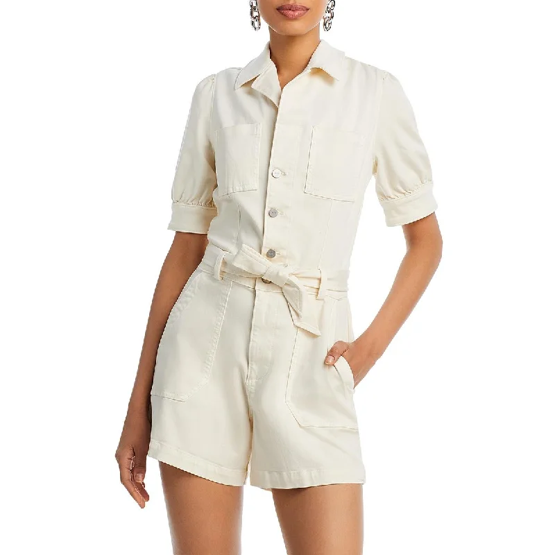 Elegant Women's Fashion Paige Womens Mayslie Notch Collar Button Front Romper