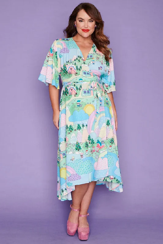 Evening Looks Mandy Christmas Village Wrap Dress