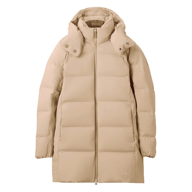 Urban Femme Streetwear Women's Descente MIZUSAWA DOWN COAT "ANCHOR-HC" IRISH CREAM BEIGE