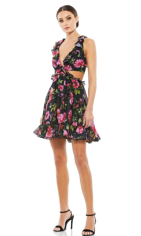 Flash Sale Clothing Ieena Duggal - 9155I Sexy Floral Open Back Dress