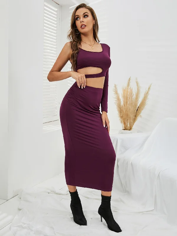 Special Occasion Wear KittenAlarm - One Shoulder Cut Out Bodycon Dress