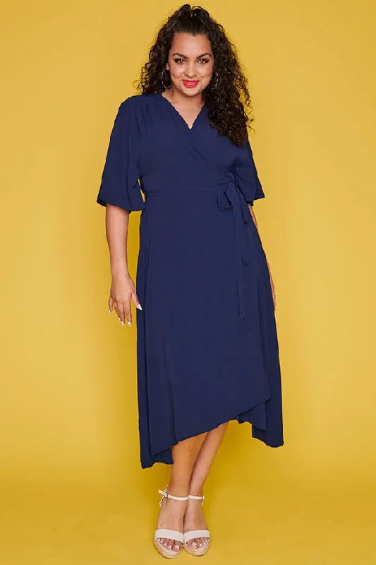 Latest Trends Mandy Navy Wrap Dress