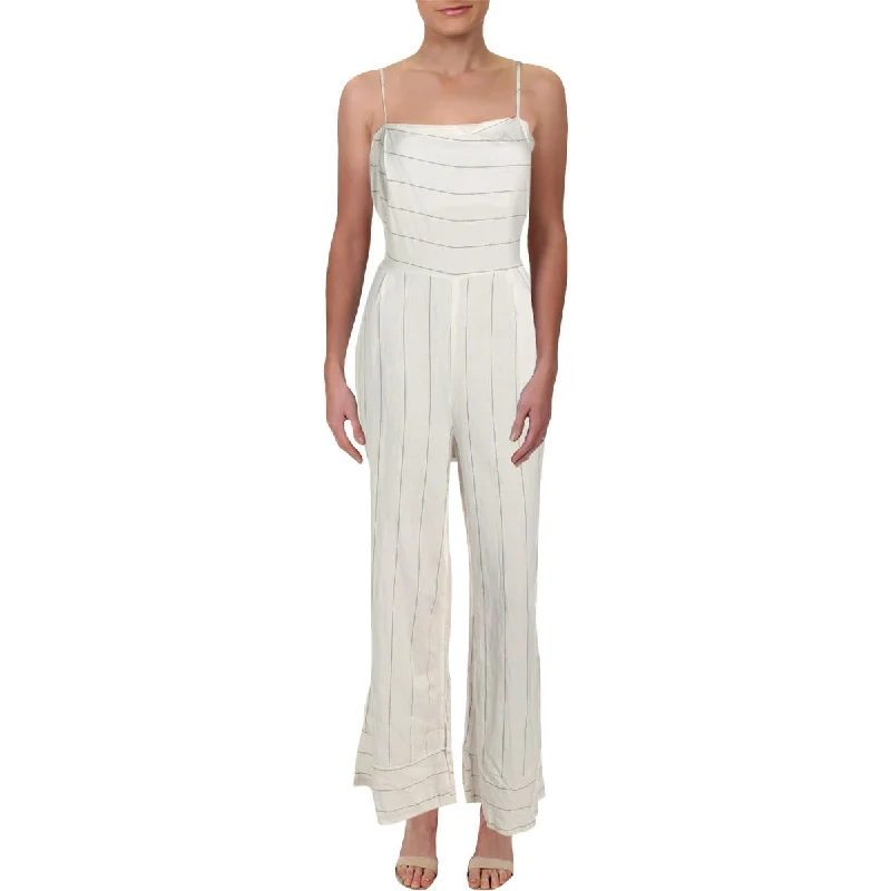 Trendy Boutiques Online Style Mafia Womens Linen Striped Jumpsuit