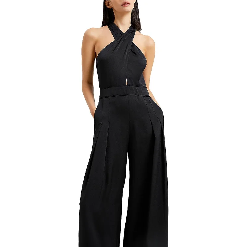 Fashion Forward Outfits French Connection Womens Harlow Satin Halter Jumpsuit