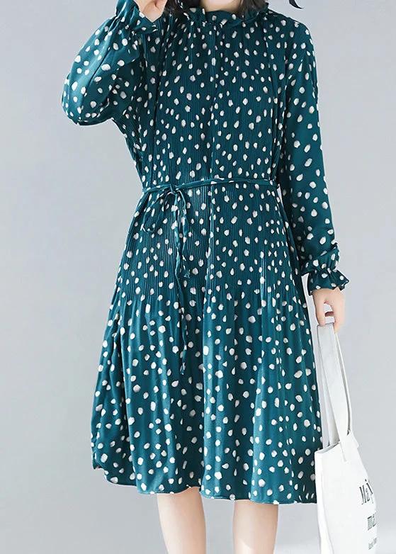 Women's Clothing Sale Online Women green chiffon kaftans Women Fabrics Cinched A Line Summer Dress