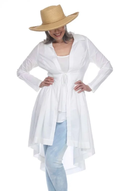 Fashion Forward, Function First Victoria Knit Pleated Duster In White