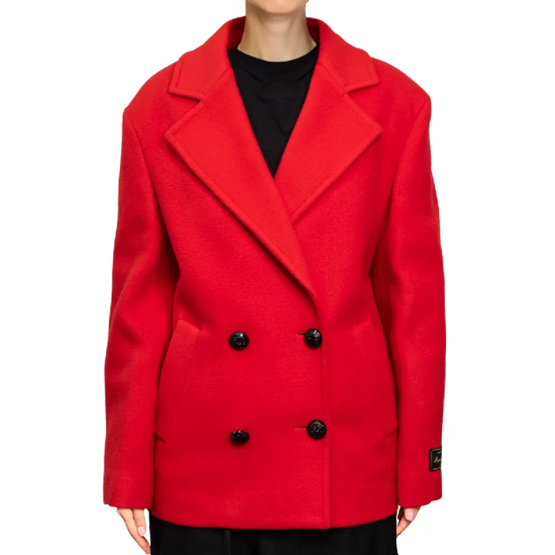 Stylish Looks Women's Wool Felt Coat Red