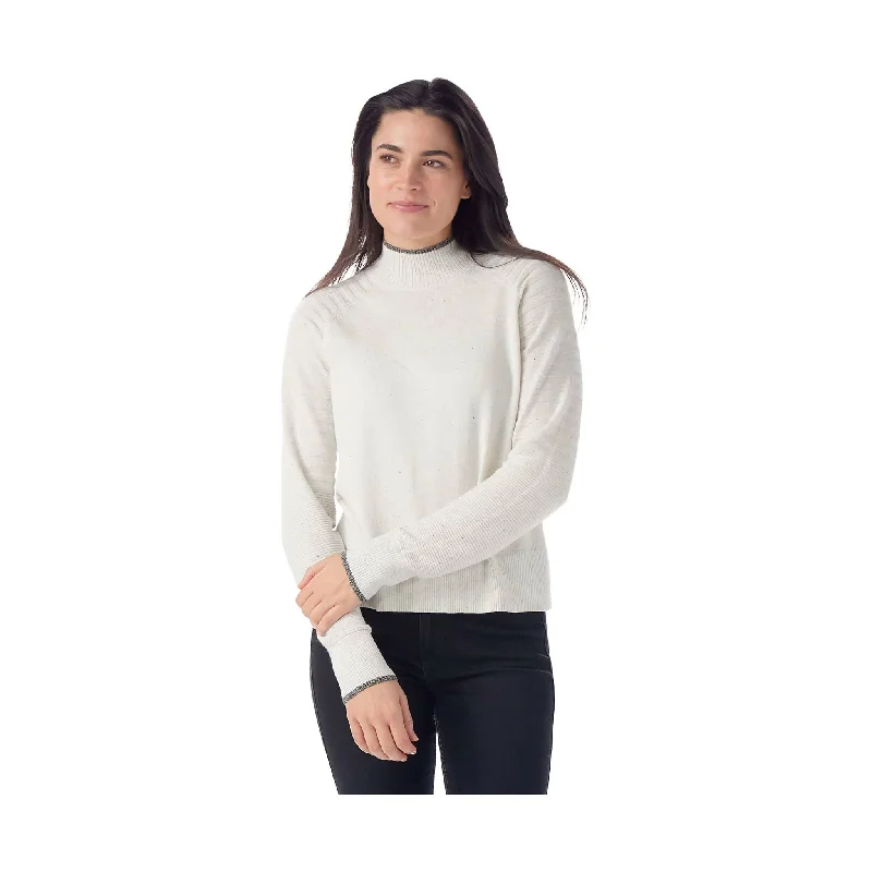 Limited Time Deal Smartwool Women's Edgewood Mock Neck Sweater - Natural Donegal - ONLINE STORE CREDIT/EXCHANGE ONLY