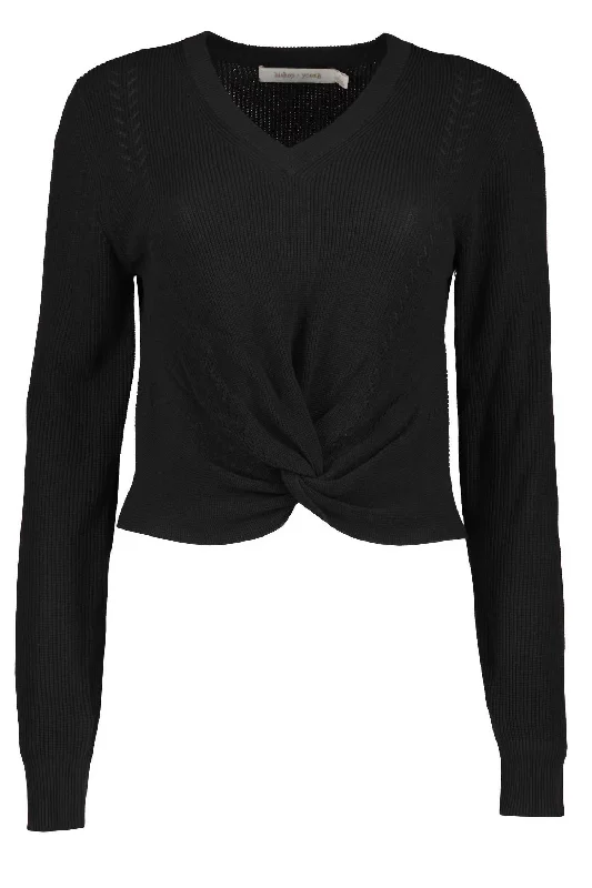 Timeless Classics Women Mateo Twist Front Sweater In Black