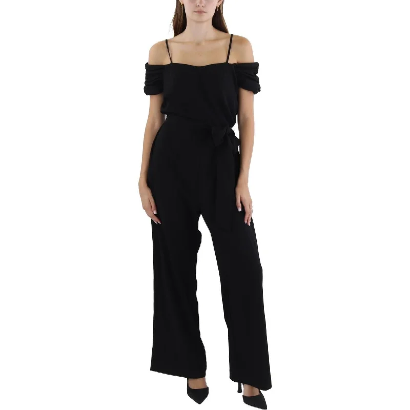 Trendy Women's Apparel Tahari ASL Womens Wide Leg Off The Shoulder Jumpsuit