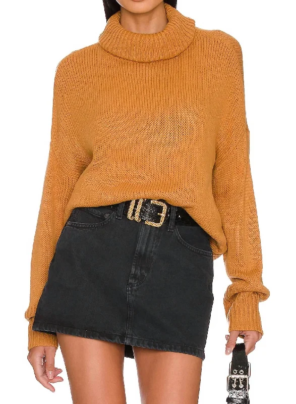 Fashion For Every Occasion Easy Turtleneck Pullover in Caramel