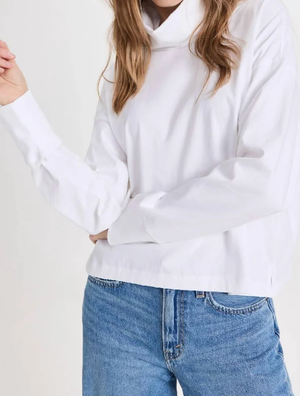 Chic & Cozy Apparel Heavy Cotton Oversized Turtleneck In White