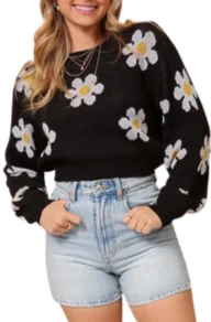 Trendy Women's Fashion Daisy Sweater